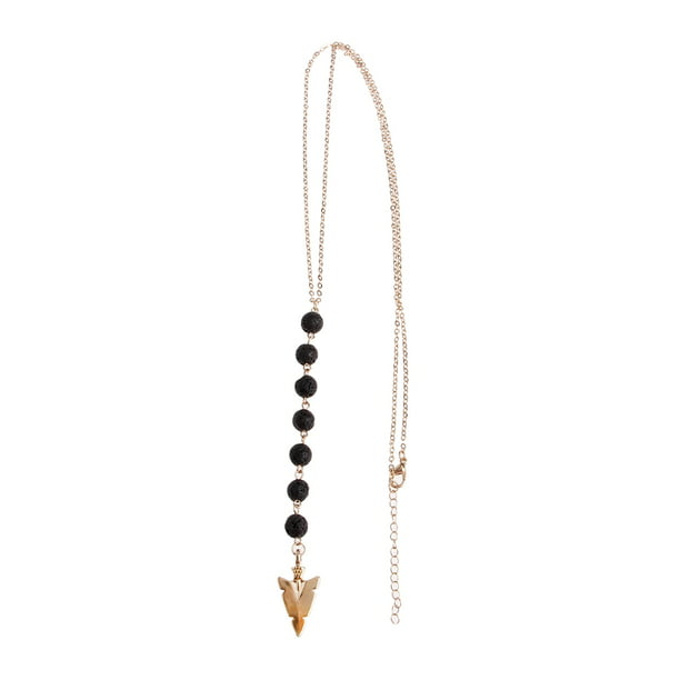 Arrow 7 Chakra Lava Rock Stone Necklace Women Essential Oil Diffuser Jewelry
